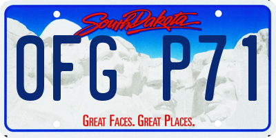 SD license plate 0FGP71