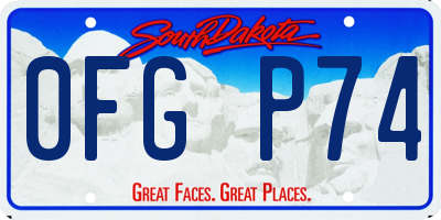 SD license plate 0FGP74