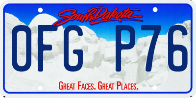 SD license plate 0FGP76
