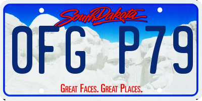 SD license plate 0FGP79