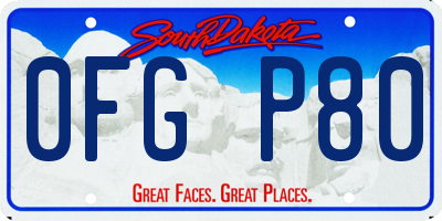 SD license plate 0FGP80
