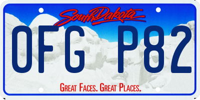 SD license plate 0FGP82