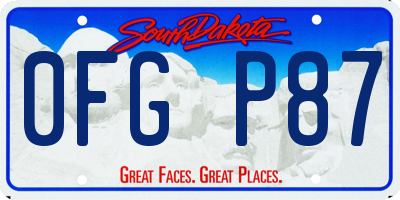 SD license plate 0FGP87