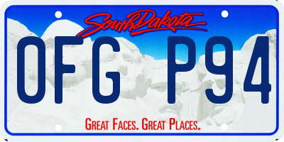 SD license plate 0FGP94