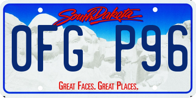 SD license plate 0FGP96