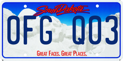 SD license plate 0FGQ03