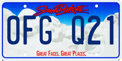SD license plate 0FGQ21