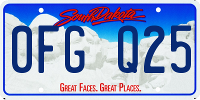 SD license plate 0FGQ25