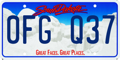 SD license plate 0FGQ37