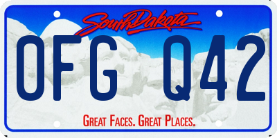 SD license plate 0FGQ42