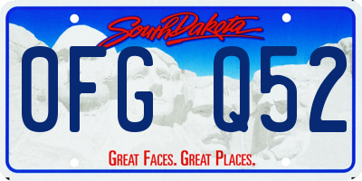 SD license plate 0FGQ52