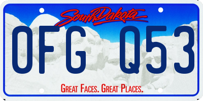 SD license plate 0FGQ53