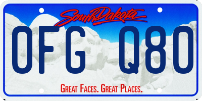 SD license plate 0FGQ80