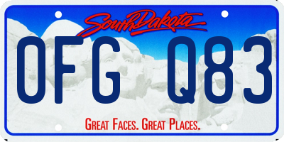 SD license plate 0FGQ83