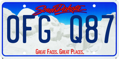 SD license plate 0FGQ87