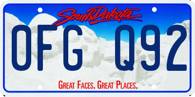 SD license plate 0FGQ92