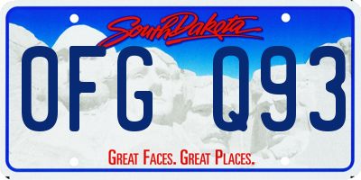 SD license plate 0FGQ93