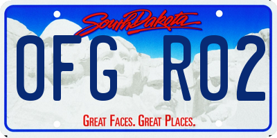SD license plate 0FGR02