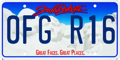SD license plate 0FGR16