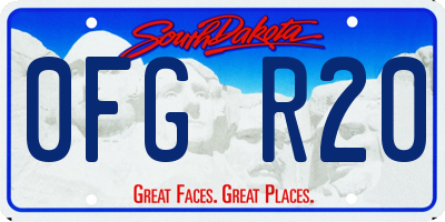 SD license plate 0FGR20