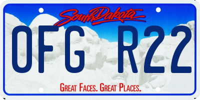 SD license plate 0FGR22