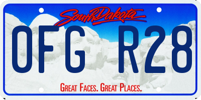 SD license plate 0FGR28