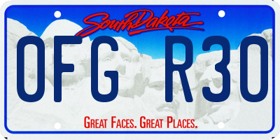 SD license plate 0FGR30