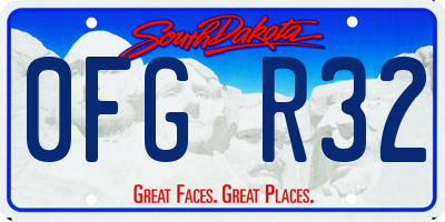 SD license plate 0FGR32