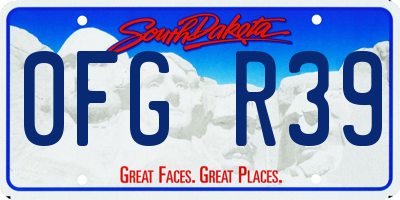 SD license plate 0FGR39
