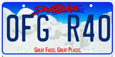 SD license plate 0FGR40