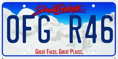 SD license plate 0FGR46