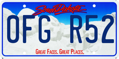SD license plate 0FGR52