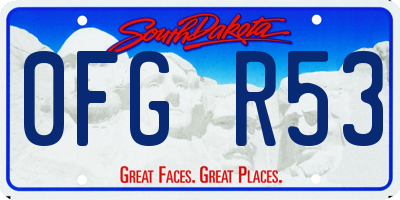SD license plate 0FGR53
