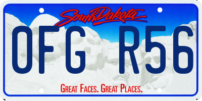SD license plate 0FGR56
