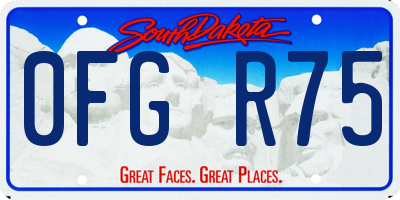 SD license plate 0FGR75