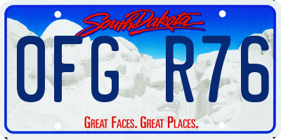 SD license plate 0FGR76