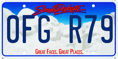 SD license plate 0FGR79