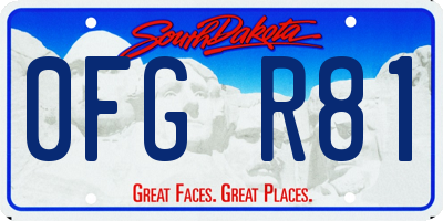 SD license plate 0FGR81