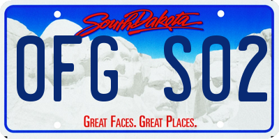 SD license plate 0FGS02
