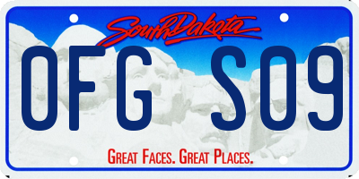 SD license plate 0FGS09