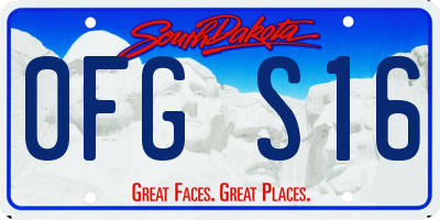 SD license plate 0FGS16