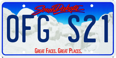 SD license plate 0FGS21