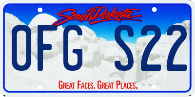 SD license plate 0FGS22