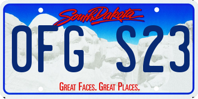 SD license plate 0FGS23