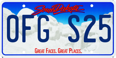 SD license plate 0FGS25