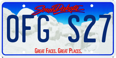 SD license plate 0FGS27