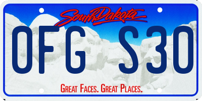SD license plate 0FGS30