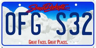 SD license plate 0FGS32