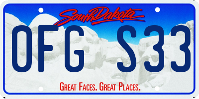 SD license plate 0FGS33