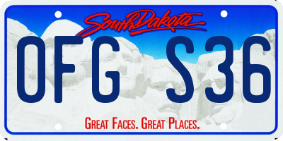 SD license plate 0FGS36